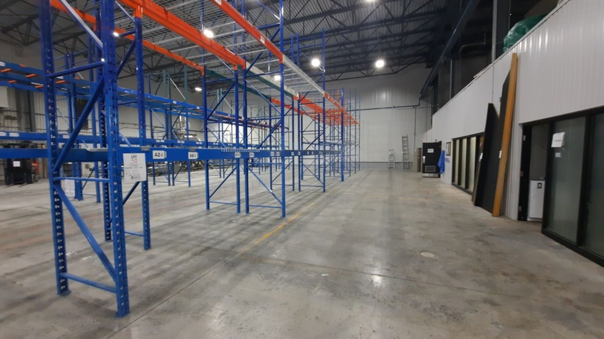 Industrial Ready Rack Sections: 18'H, 42''D, (4) Bars per Section, (3) 12'L, (3) 8.5'L
