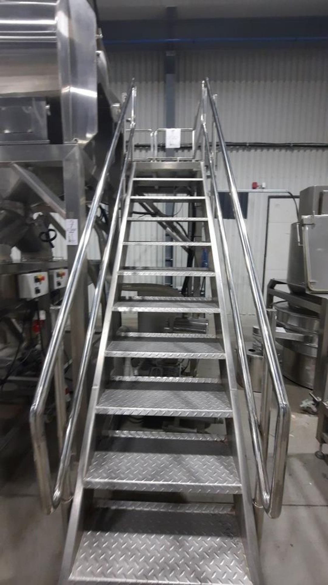 Stainless Steel Mezzanine, c/w 10-Step Staircase, 11'W, 42''D, 104''H - Image 2 of 5