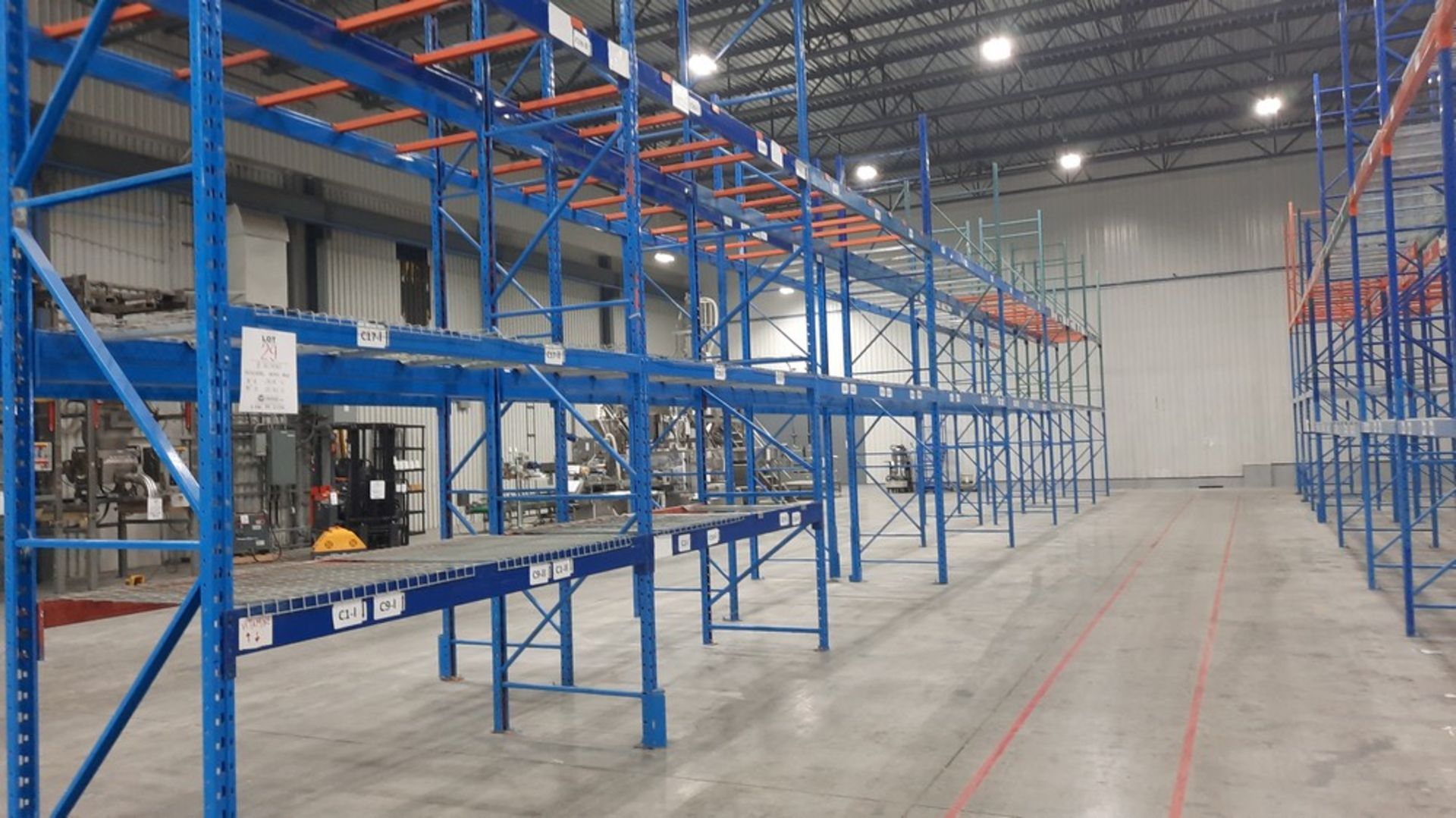 Industrial Ready Rack Sections: 18'H, 42''D, (4) Bars per Section, (3) 12'L, (5) 8.5'L