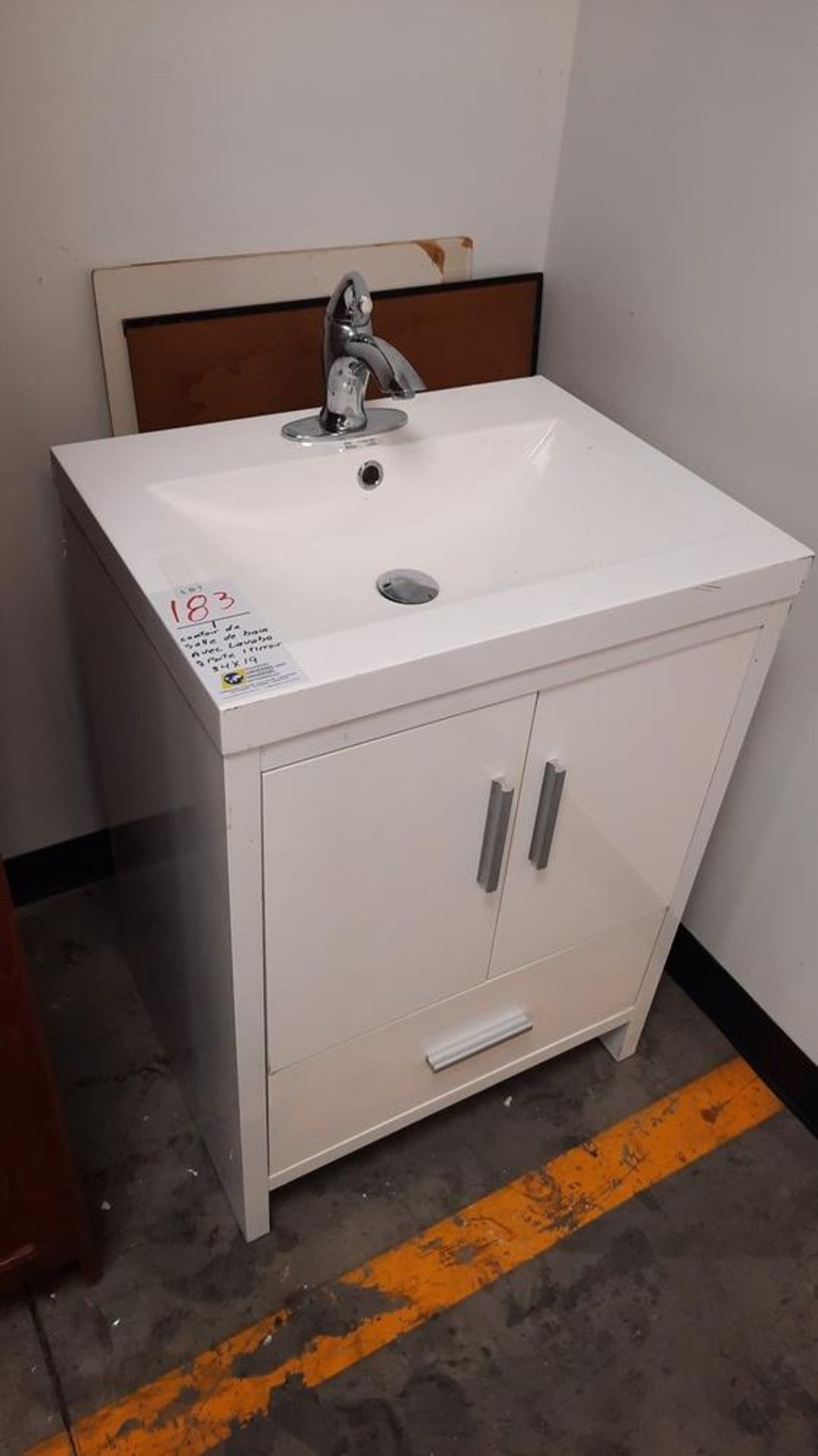 Wahroom Counter c/w Sink, 2-Doors, 1-Drawer, 24'' x 19''