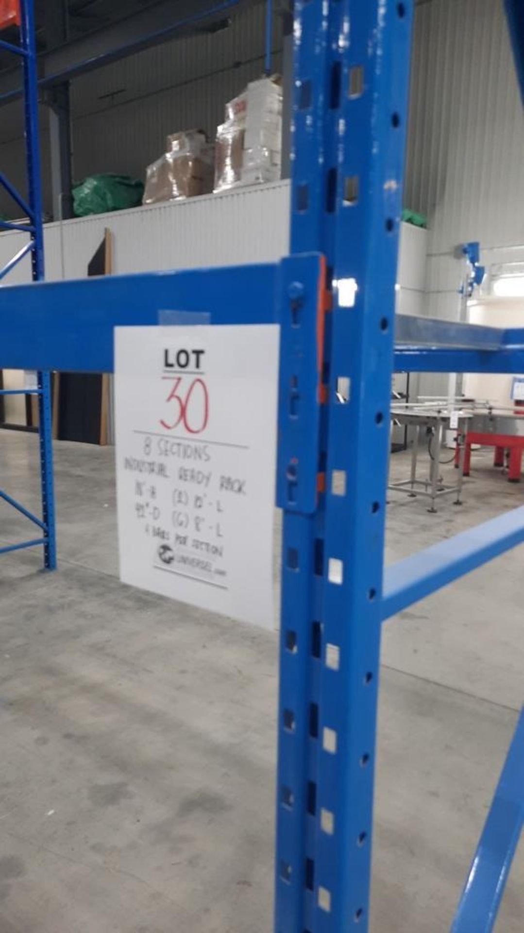 Industrial Ready Rack Sections: 18'H, 42''D, (4) Bars per Section, (2) 12'L, (6) 8.5'L