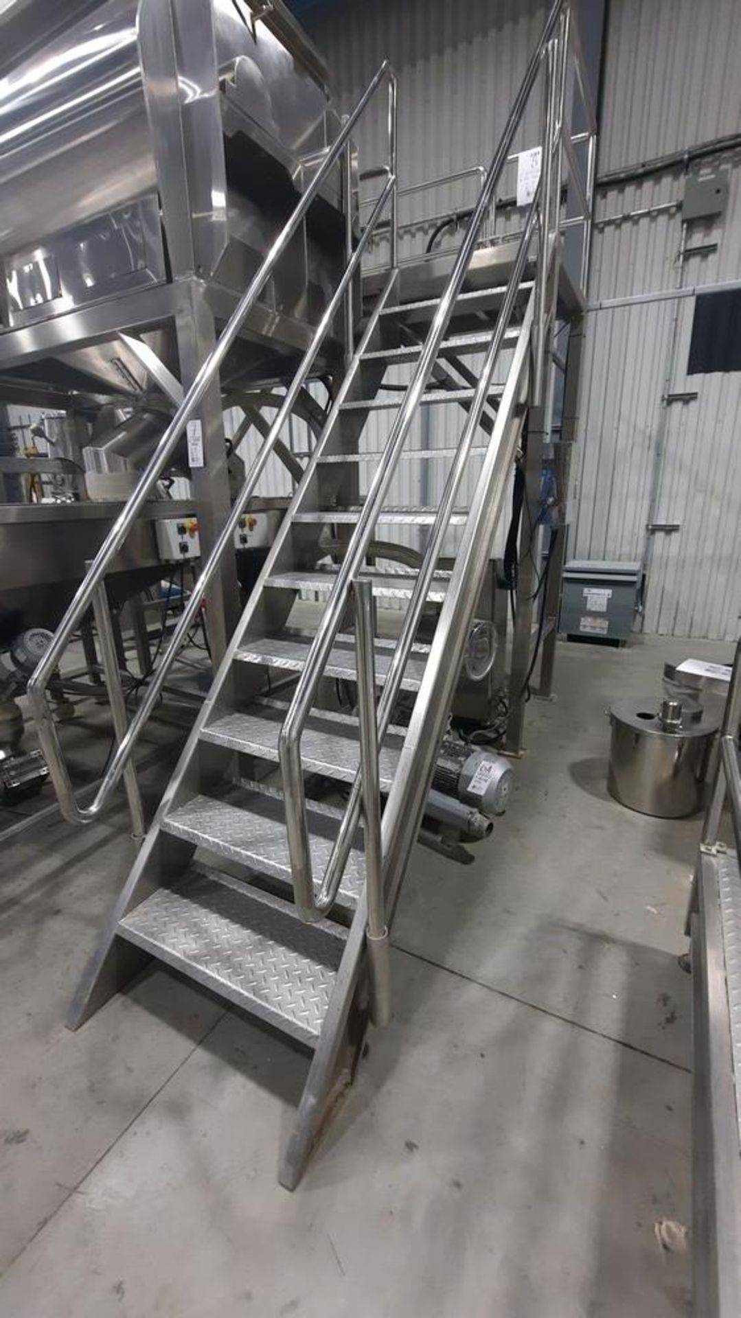 Stainless Steel Mezzanine, c/w 10-Step Staircase, 11'W, 42''D, 104''H - Image 3 of 5