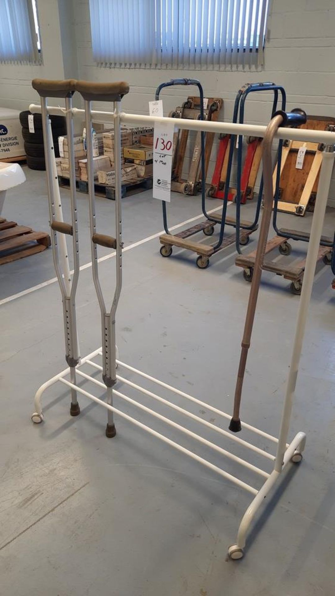 LOT: Crutches, Cane & Rack - Image 2 of 2