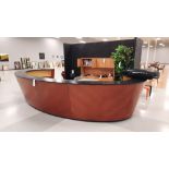 Grand Comptoir de Reception, Forme Ovale, Multi-Tiroirs, 180'' x 94'' x 43''