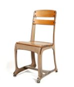 Child's metal and plywood school chair