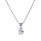 SINGLE STONE OVAL CUT DIAMOND PENDENT