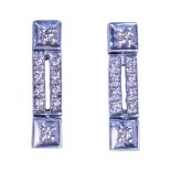 9CT WHITE GOLD DIAMOND DROP EARRINGS