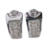 14CT WHITE GOLD PRINCESS CUT DIAMOND STUD EARRINGS