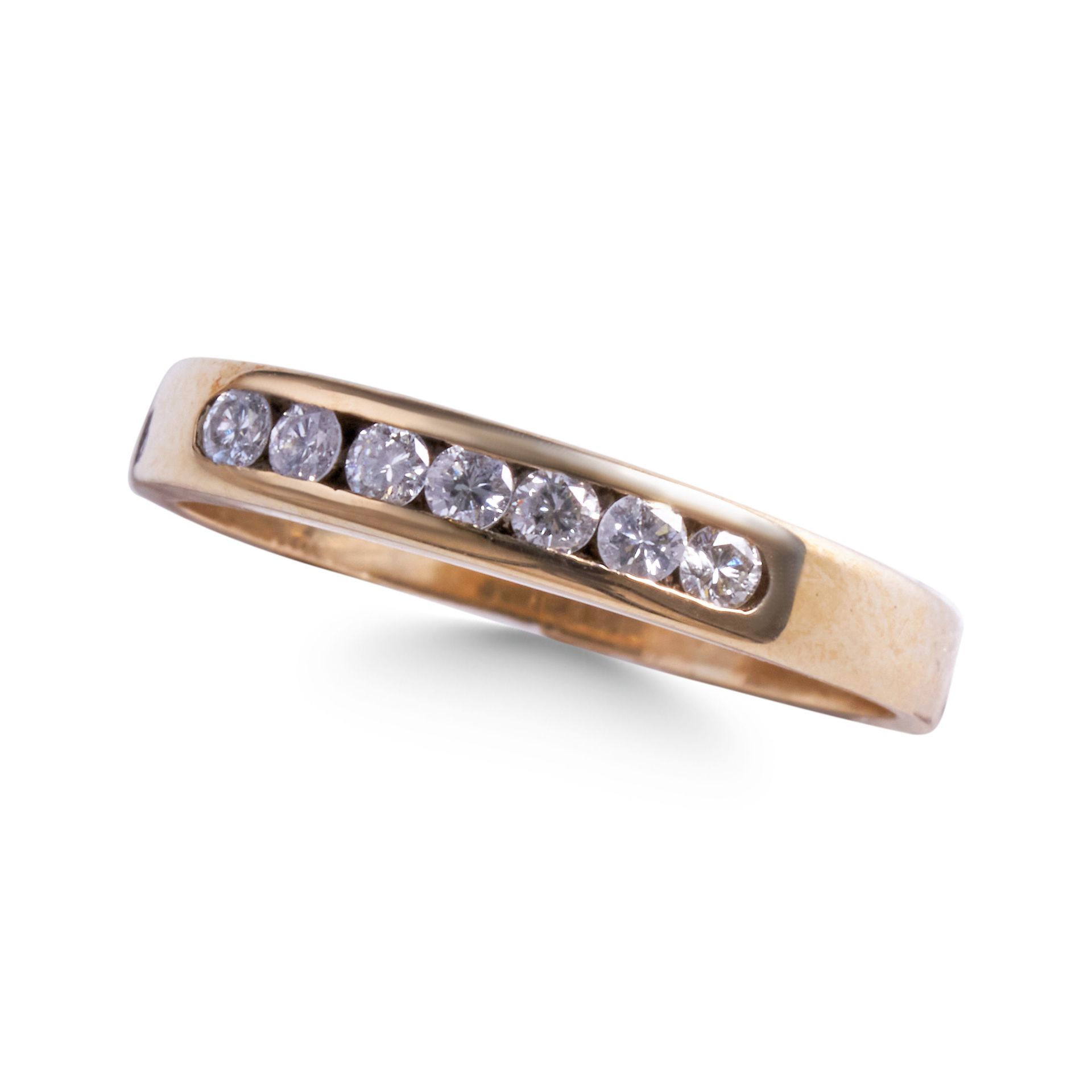 9CT YELLOW GOLD DIAMOND HALF ETERNITY RING