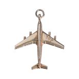 14K YELLOW GOLD AEROPLANE BOEING 707 CHARM PENDANT.