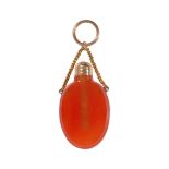 ANTIQUE CARNELIAN POMANDER PENDANT.