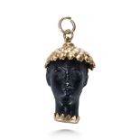 A BLACKAMOOR PENDANT, IN YELLOW GOLD.