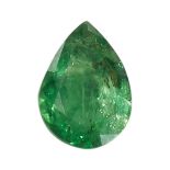 NO RESERVE, A LOOSE PEAR CUT EMERALD.