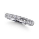 A DIAMOND HALF ETERNITY RING, IN PLATINUM.