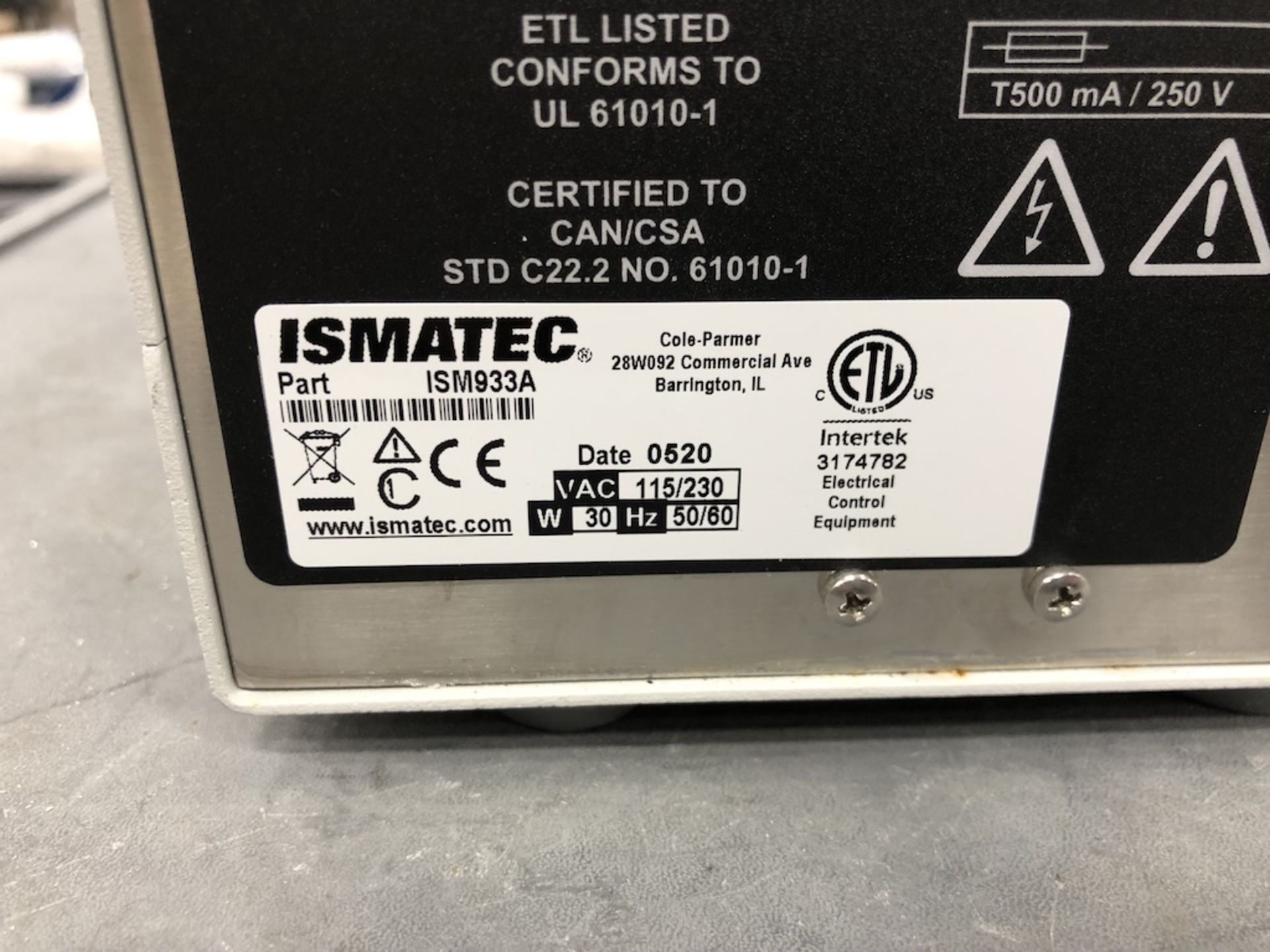 COLE-PARMER ISMATEC MODEL C P ISM933A HIGH PRECISION MULTICHANNEL PUMP / Purchased Brand new from - Image 6 of 6