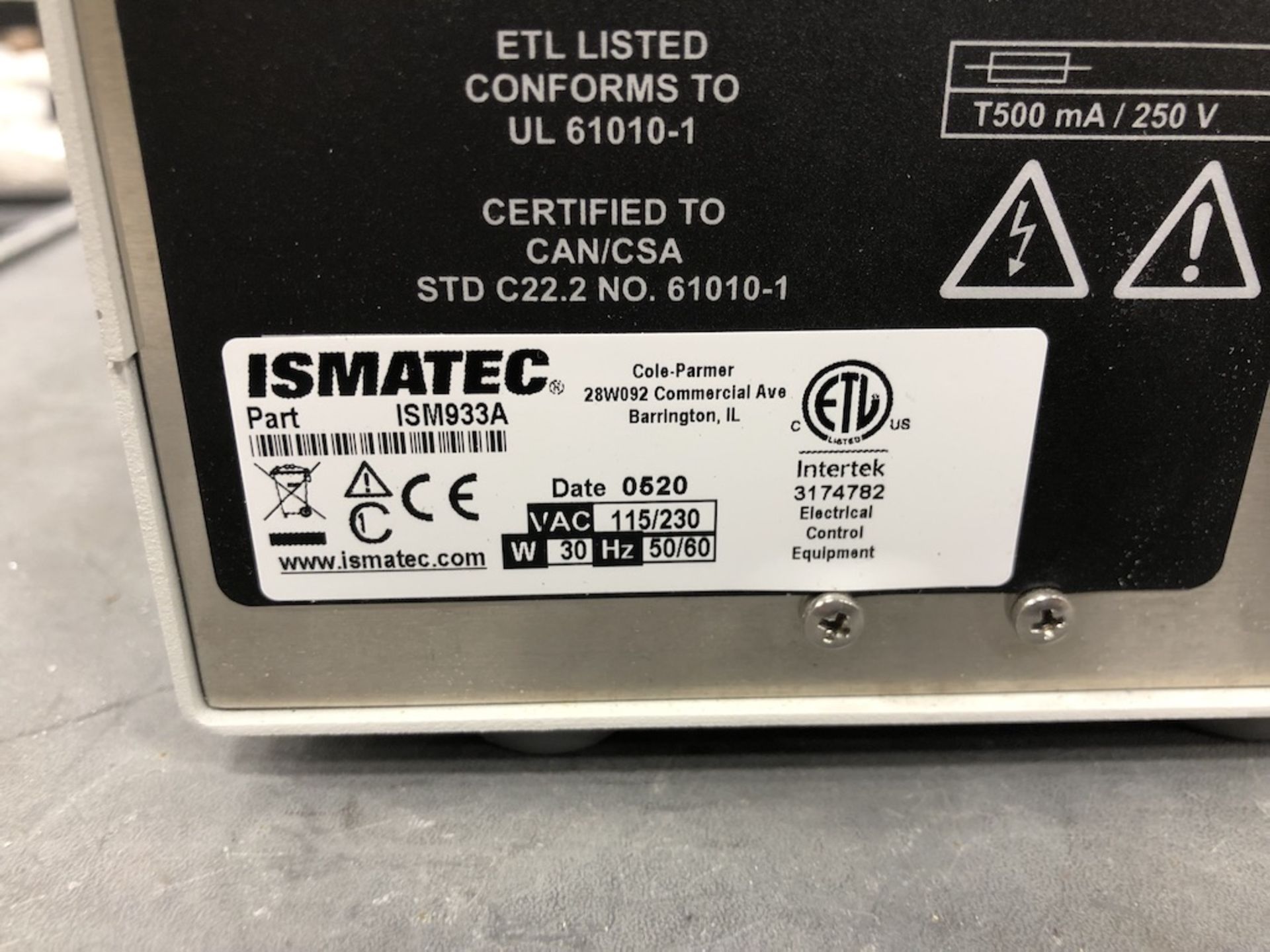 COLE-PARMER ISMATEC MODEL C P ISM933A HIGH PRECISION MULTICHANNEL PUMP / Purchased Brand new from - Image 6 of 6