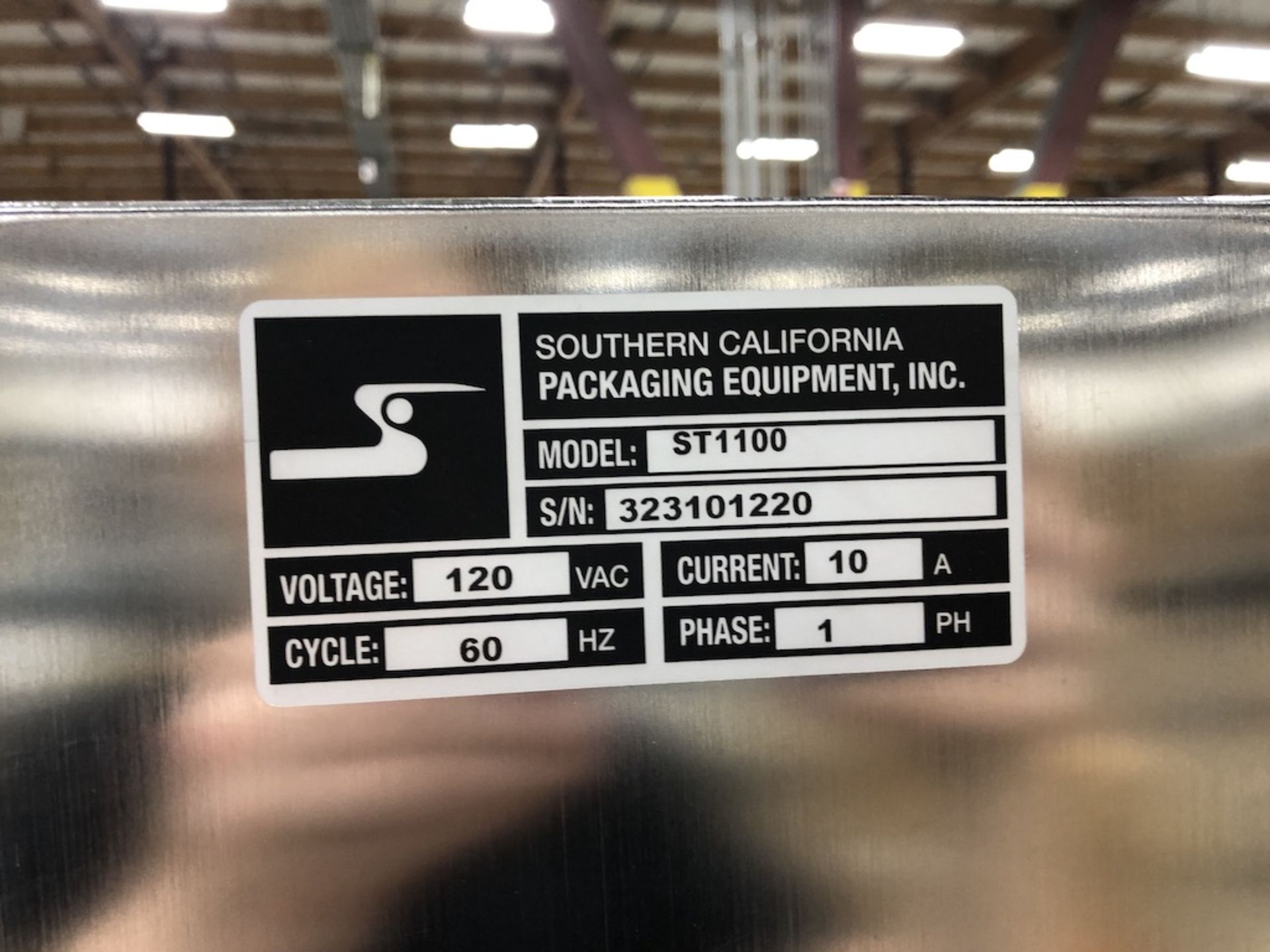 SOUTHERN CALIFORNIA PACKAGING EQUIPMENT ST-1100 MOTORIZED ROLLER CONVEYOR ~ 100" LONG X 8" WIDE ( - Image 8 of 15