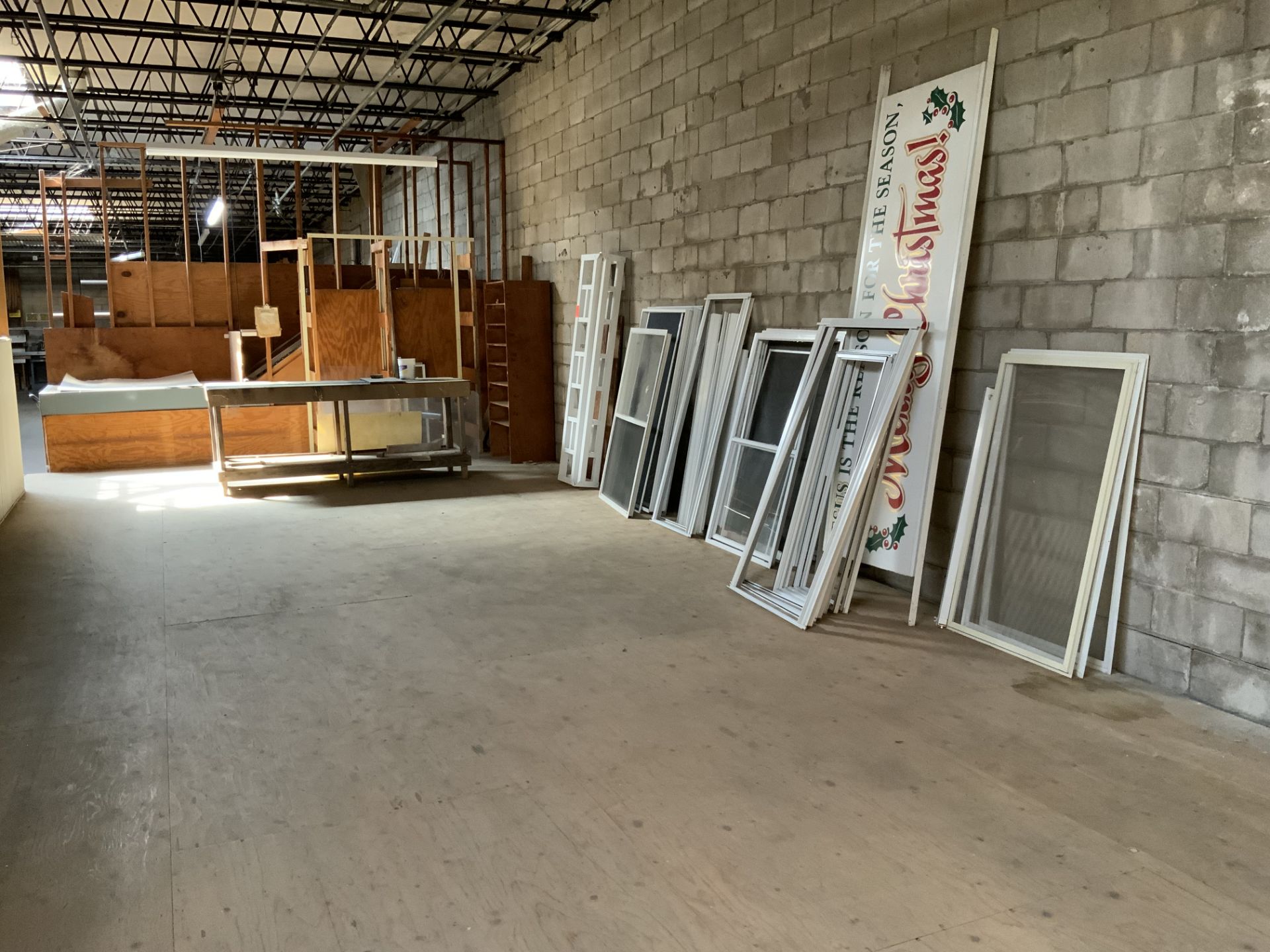 Collection of Folding Chairs, Windows, Doors, Signs, etc.