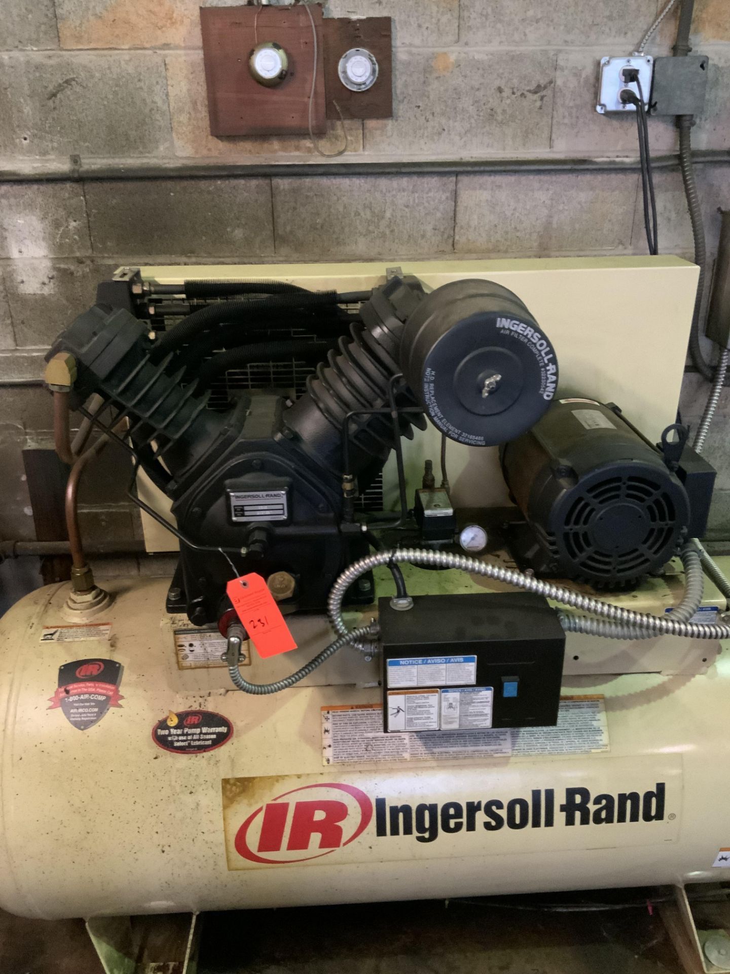 Ingersol-Rand 3 Phase Aircompressor Model Number 2545 - Image 2 of 6