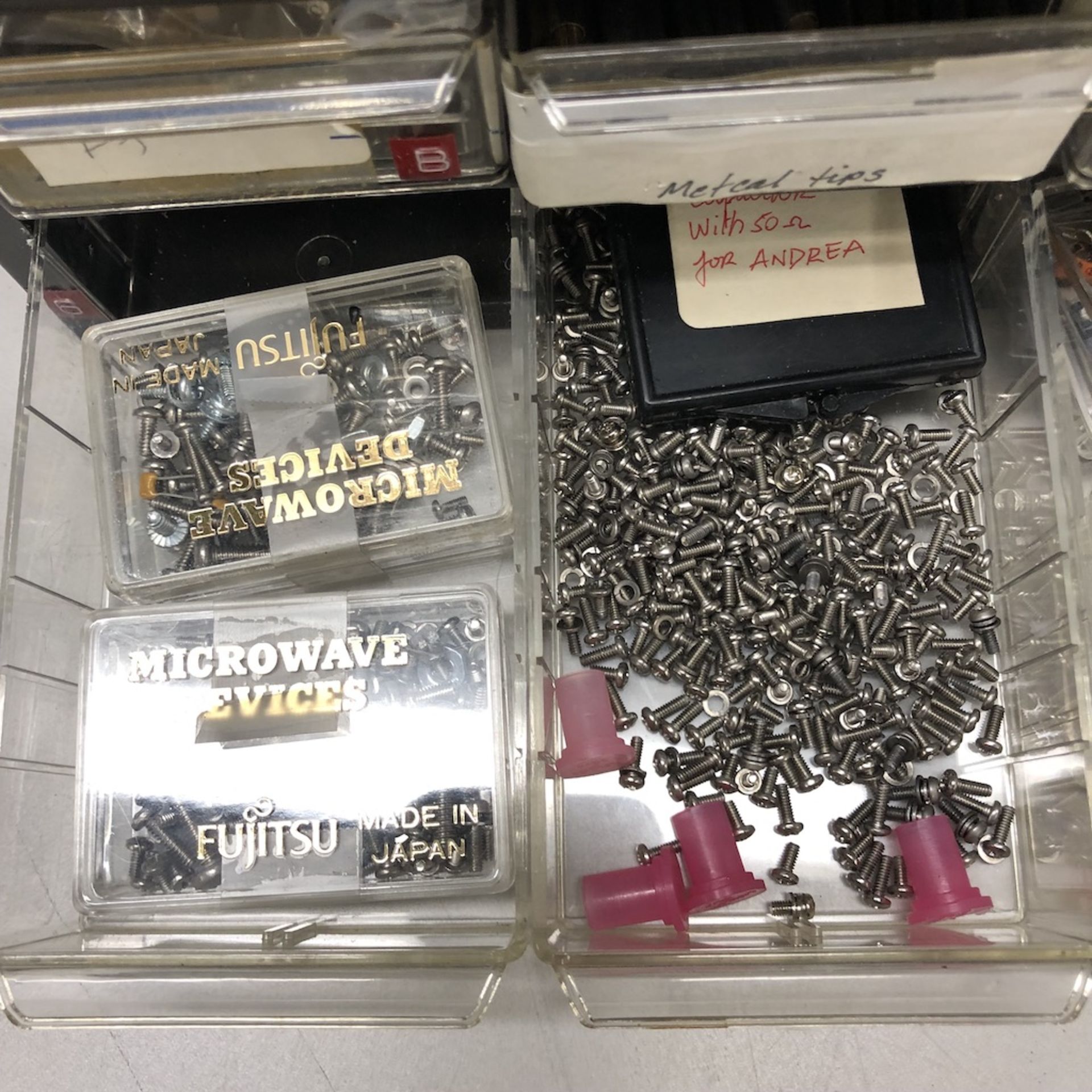 35 DRAWER ORGANIZER BIN: SCREWS, WASHERS, SMA FEMALE JACKS - Image 13 of 15