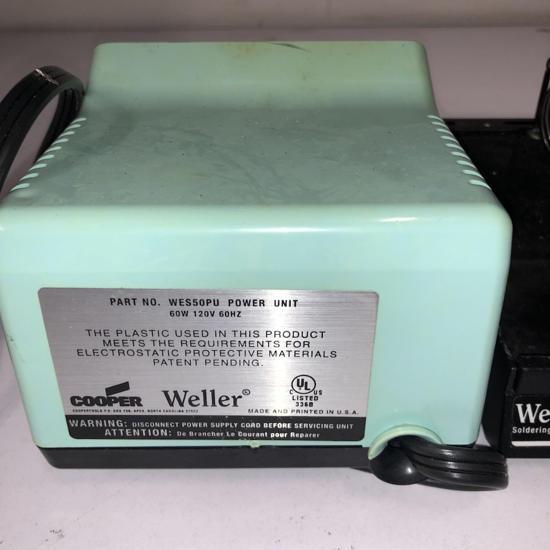 QTY OF 3 ITEMS: WELLER WES50 SOLDERING STATION w/ WELLER SOLDERING WAND STAND w/ WELLER PES50 WAND - Image 8 of 8