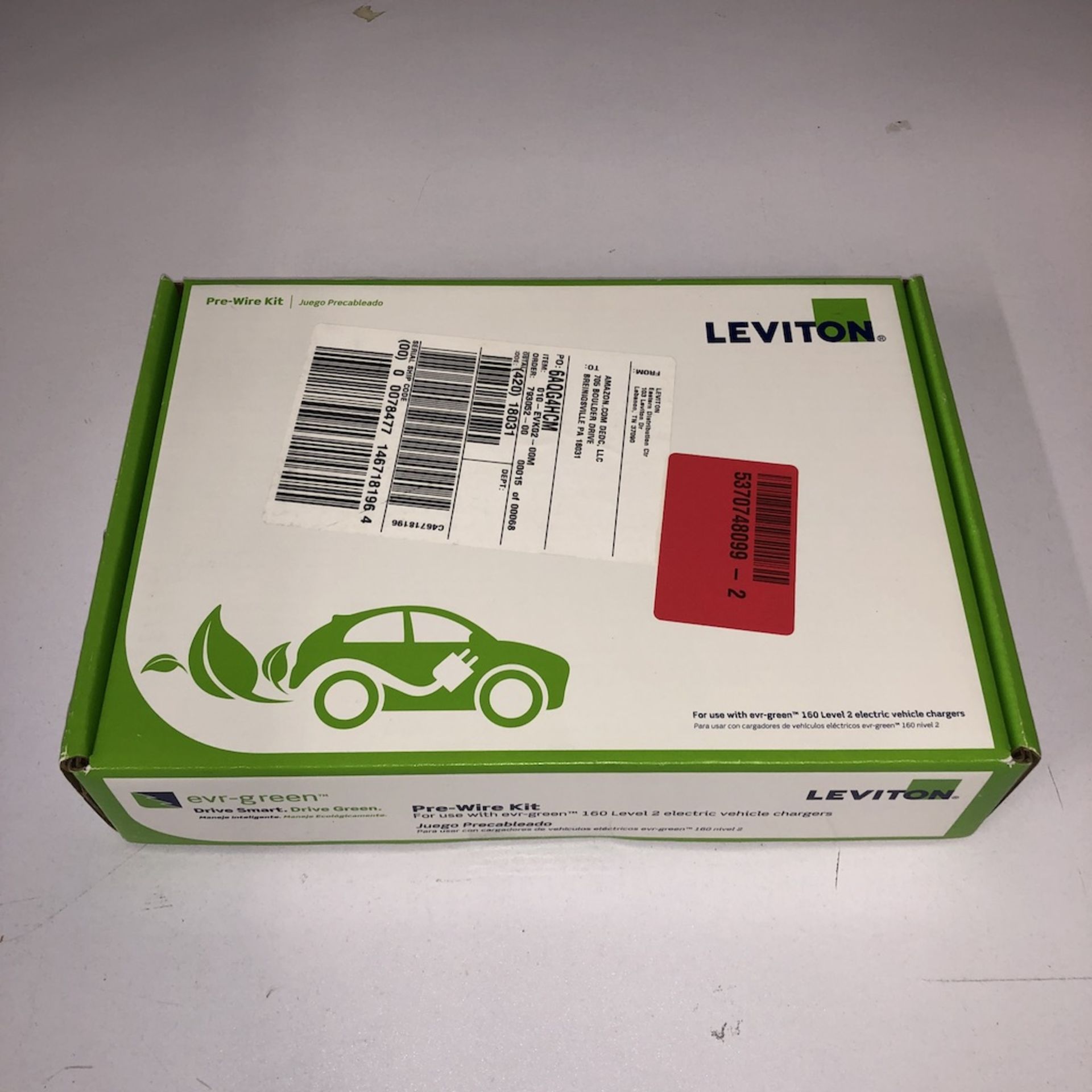 LEVITON 410-EVB16-8PT EV CHARGER w/ LEVITON LEVEL 2 INSTALLATION KIT FOR 16 AMP EV CHARGER - Image 9 of 10