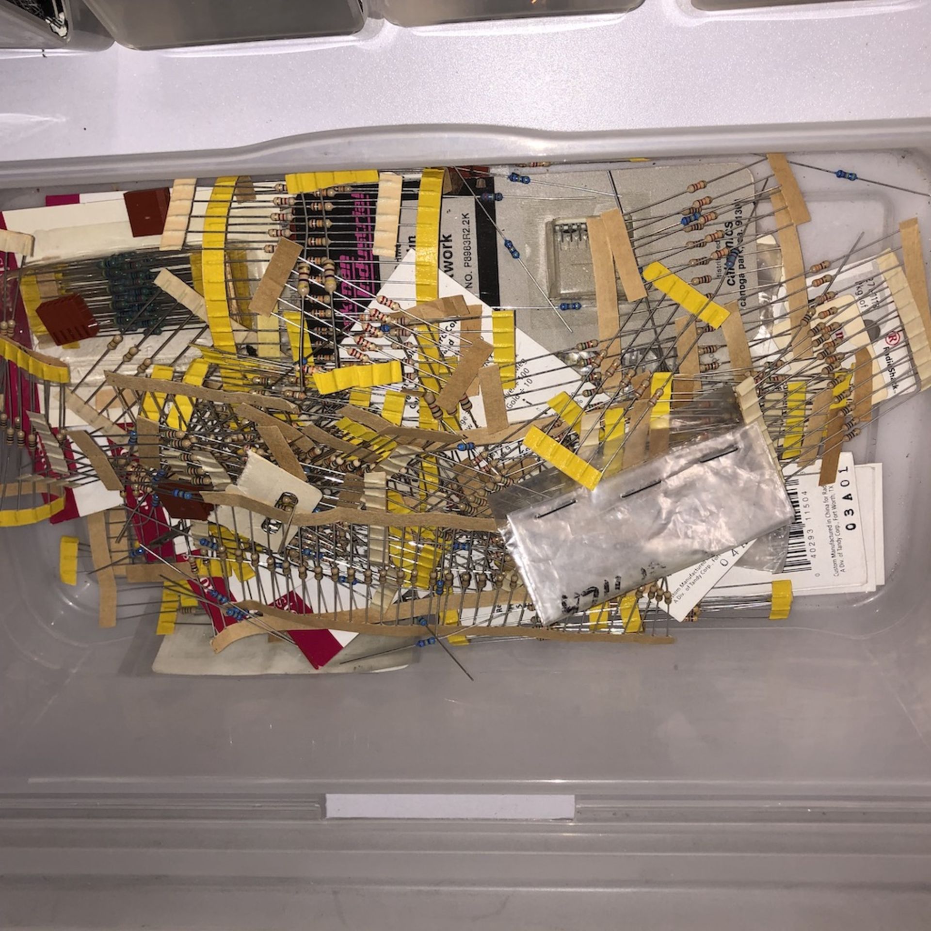 QTY OF 84 CONTAINERS: RESISTORS, TRANSISTORS, COILS, ECT. - Image 15 of 18