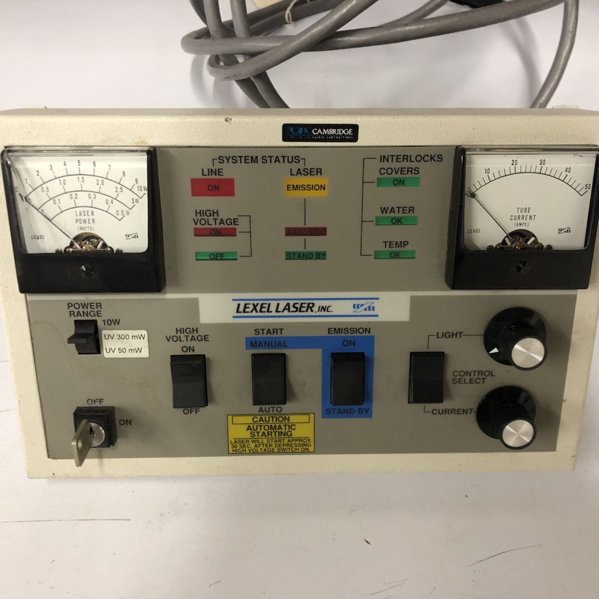 LEXEL LASER INC. 3500 POWER SUPPLY FOR LEXEL LASER INC. 3500 KRYPTON LASER