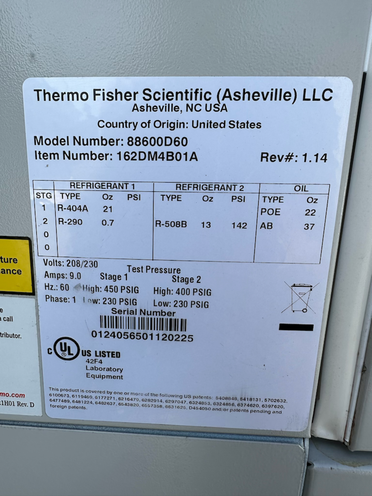 Thermo Scientific Forma 88000 Series Ultra-Low Freezer - Image 4 of 5