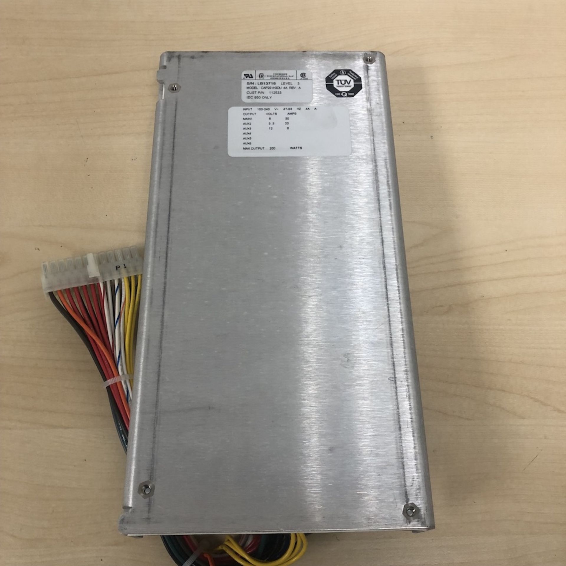 CHEROKEE INTERNATIONAL LLC. CAP201H3DU 4A POWER SUPPLY INPUT: 100-240V, 47-63Hz, 4A; OUTPUT: 200W