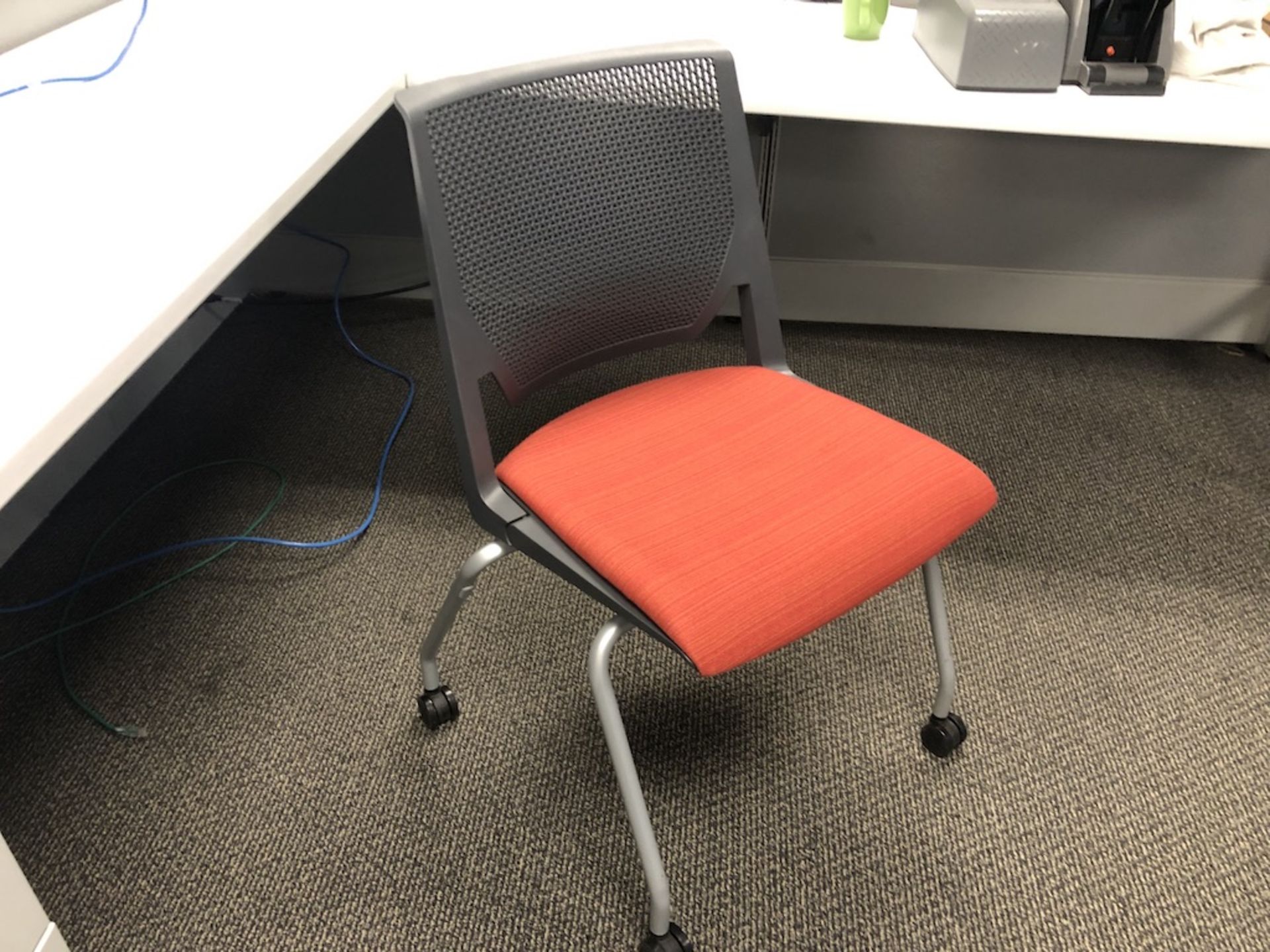 4 CASTER OFFICE CHAIR RED SEATING PAD   SCHNEIDER ELECTRIC- 6611 PRESTON AVE SUITE A - Image 2 of 3