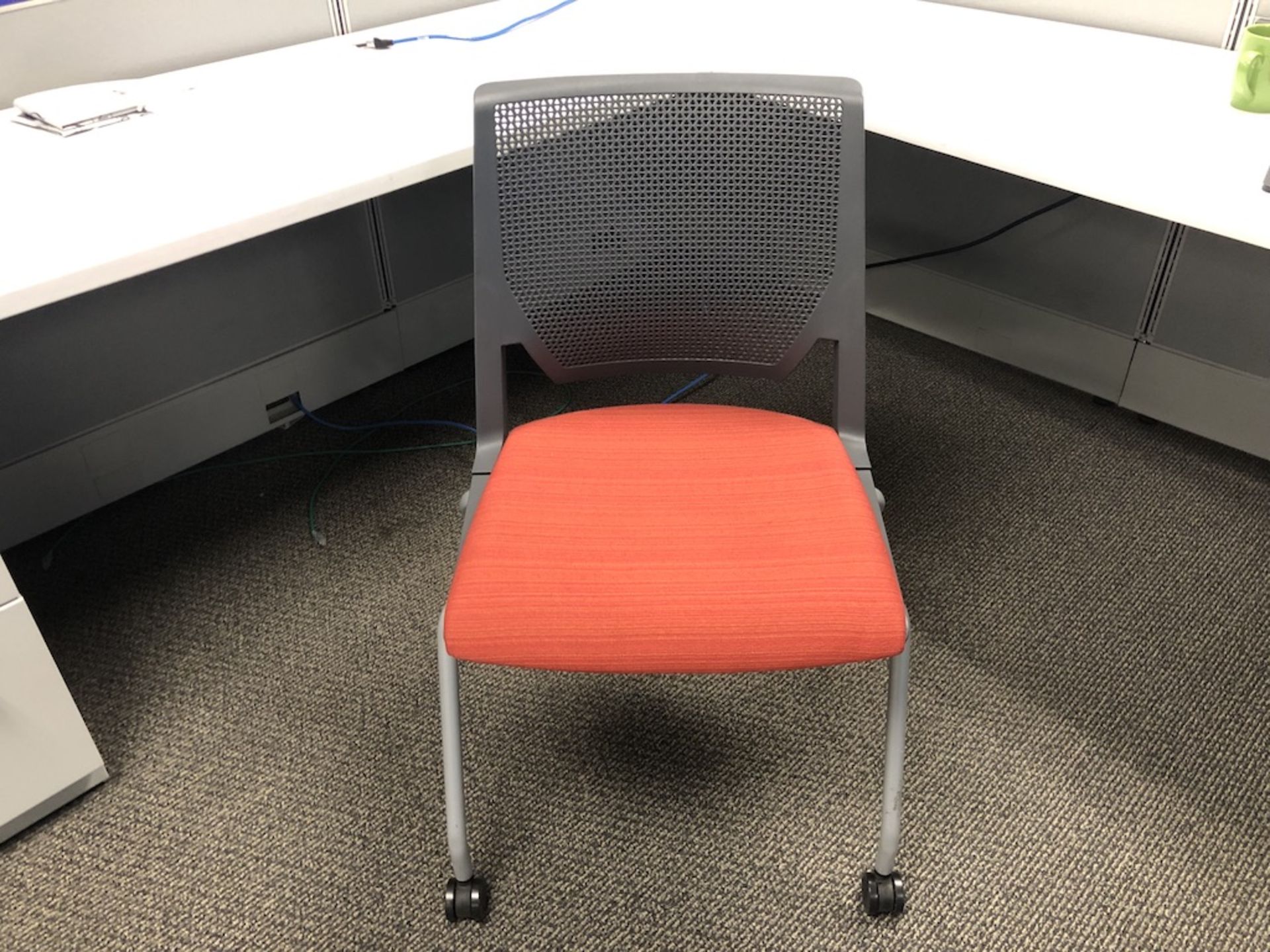 4 CASTER OFFICE CHAIR RED SEATING PAD   SCHNEIDER ELECTRIC- 6611 PRESTON AVE SUITE A