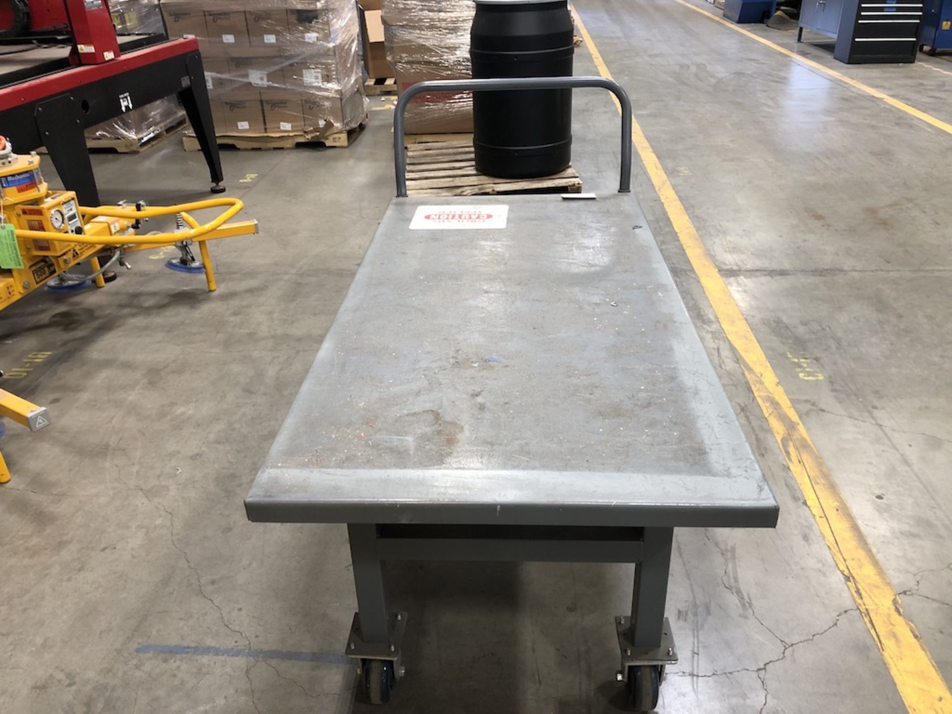 ULINE STEEL PLATFORM CART ( CONTENTS NOT INCLUDED ) 64IN L X 30 IN W X 37 IN H - Image 3 of 9