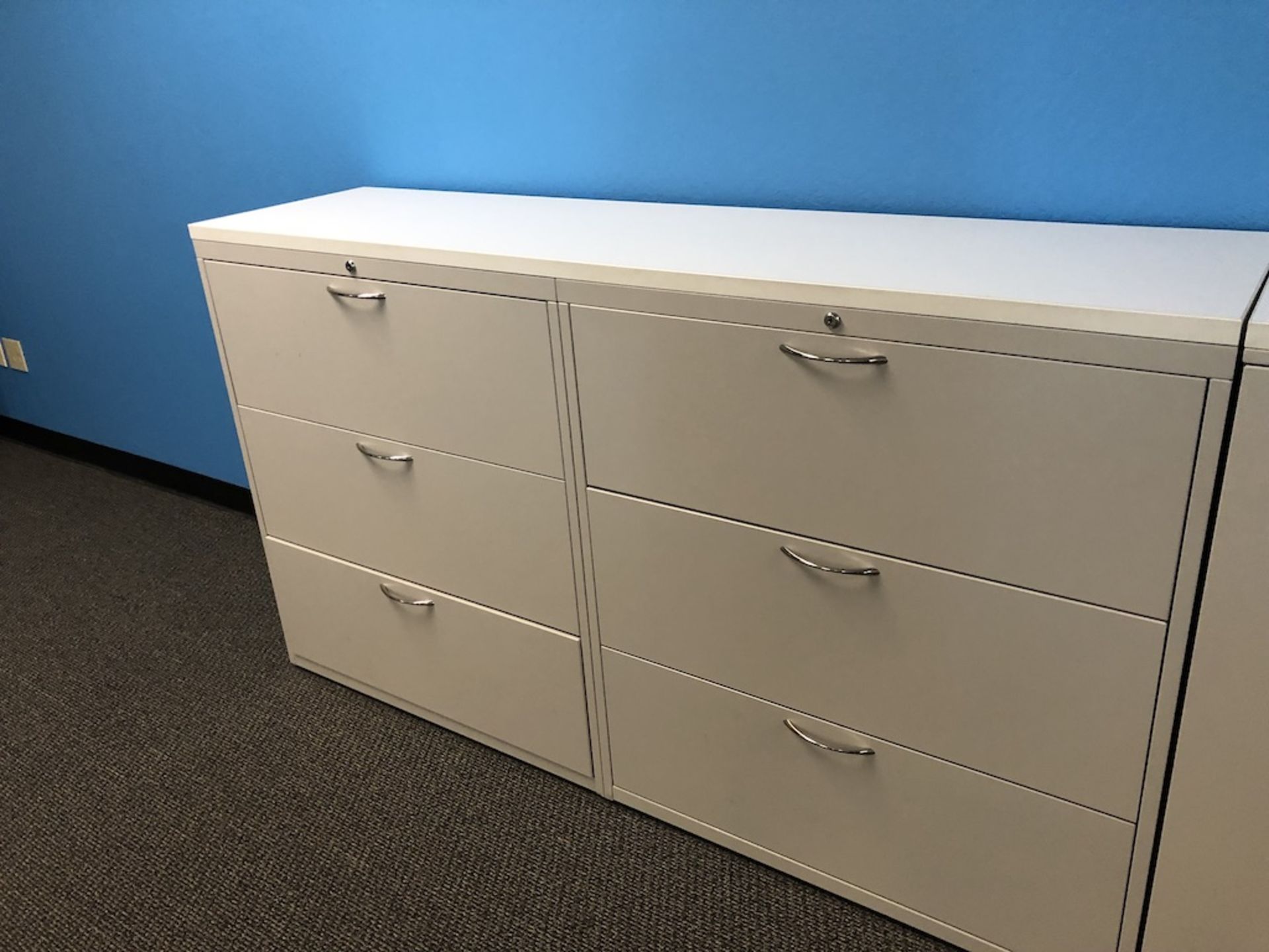 6 DRAWER OFFICE CABINET 6FT L X 18IN W X 41IN H   SCHNEIDER ELECTRIC- 6611 PRESTON AVE SUITE A - Image 3 of 5