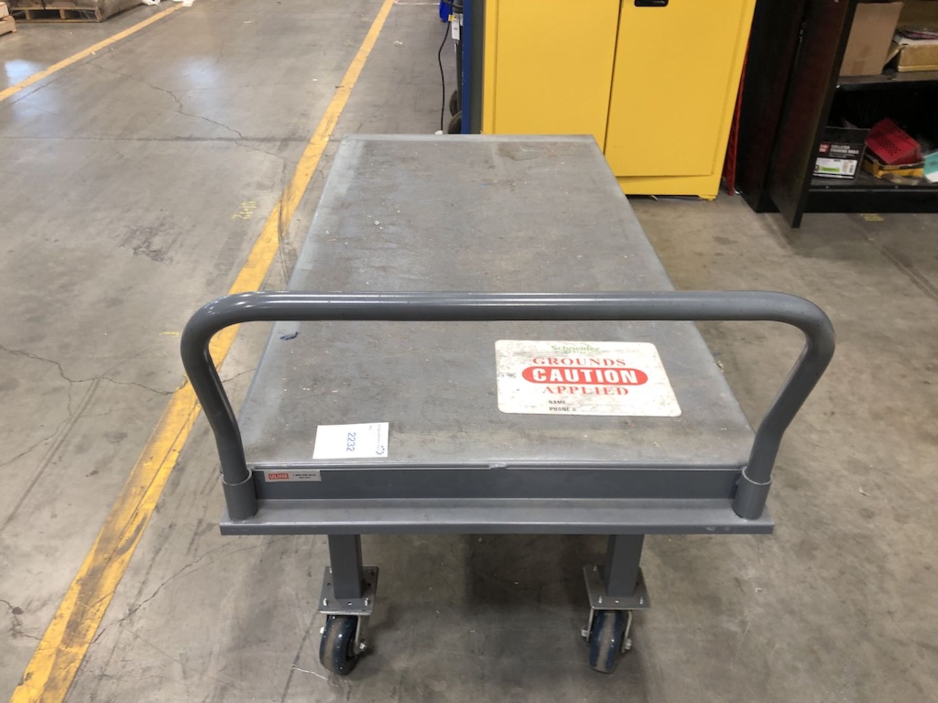 ULINE STEEL PLATFORM CART ( CONTENTS NOT INCLUDED ) 64IN L X 30 IN W X 37 IN H - Image 9 of 9