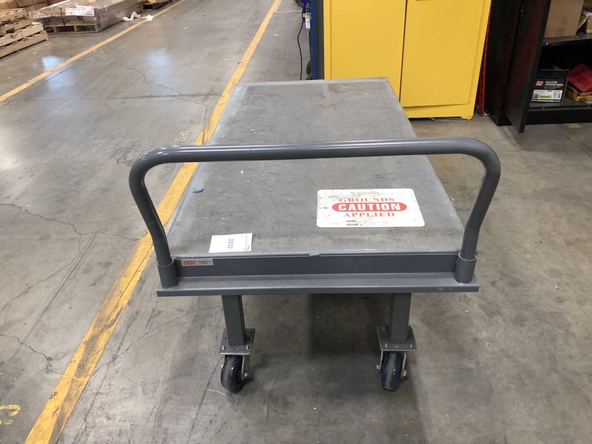 ULINE STEEL PLATFORM CART ( CONTENTS NOT INCLUDED ) 64IN L X 30 IN W X 37 IN H - Image 5 of 9