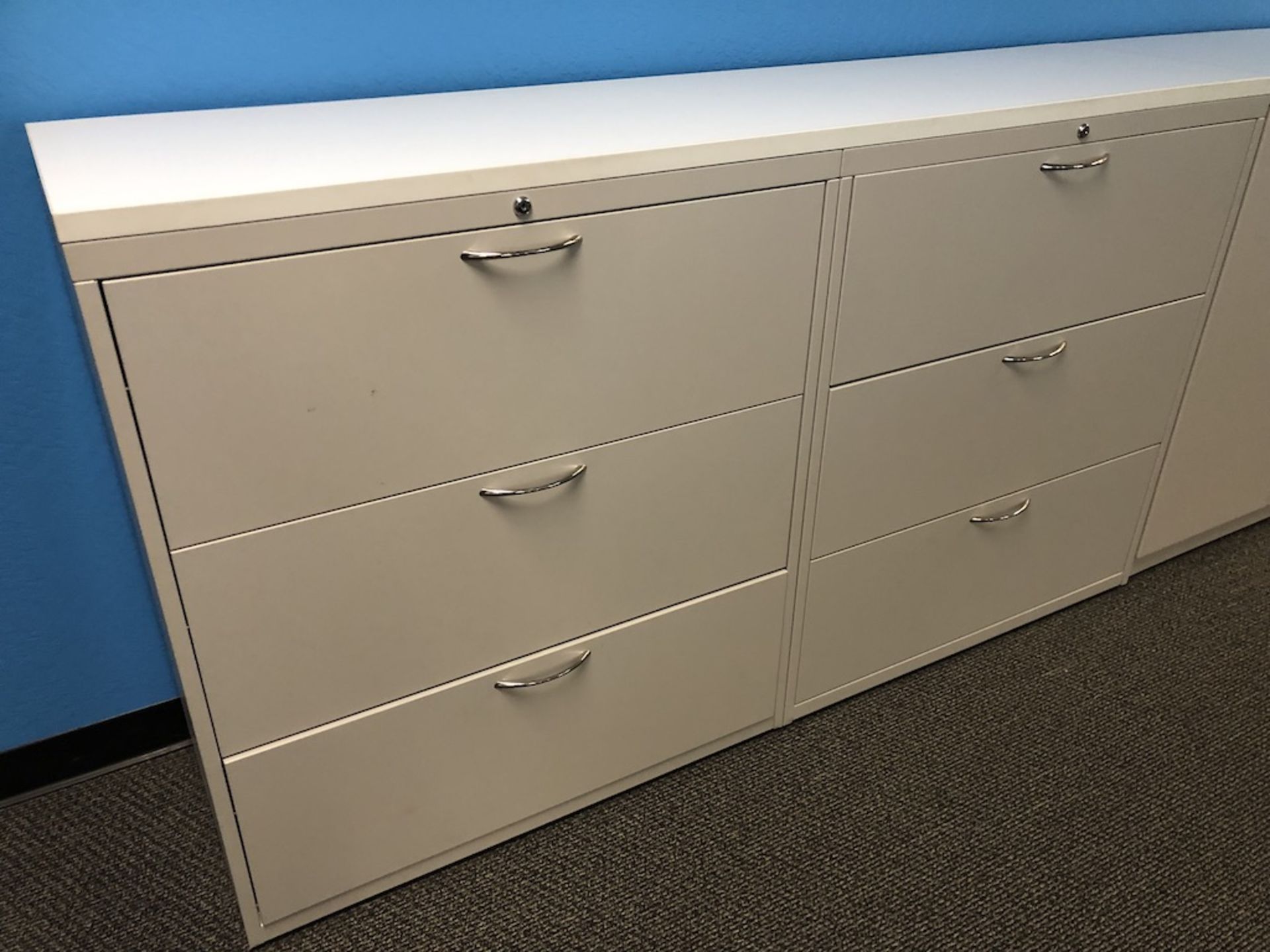 6 DRAWER OFFICE CABINET 6FT L X 18IN W X 41IN H   SCHNEIDER ELECTRIC- 6611 PRESTON AVE SUITE A - Image 4 of 5