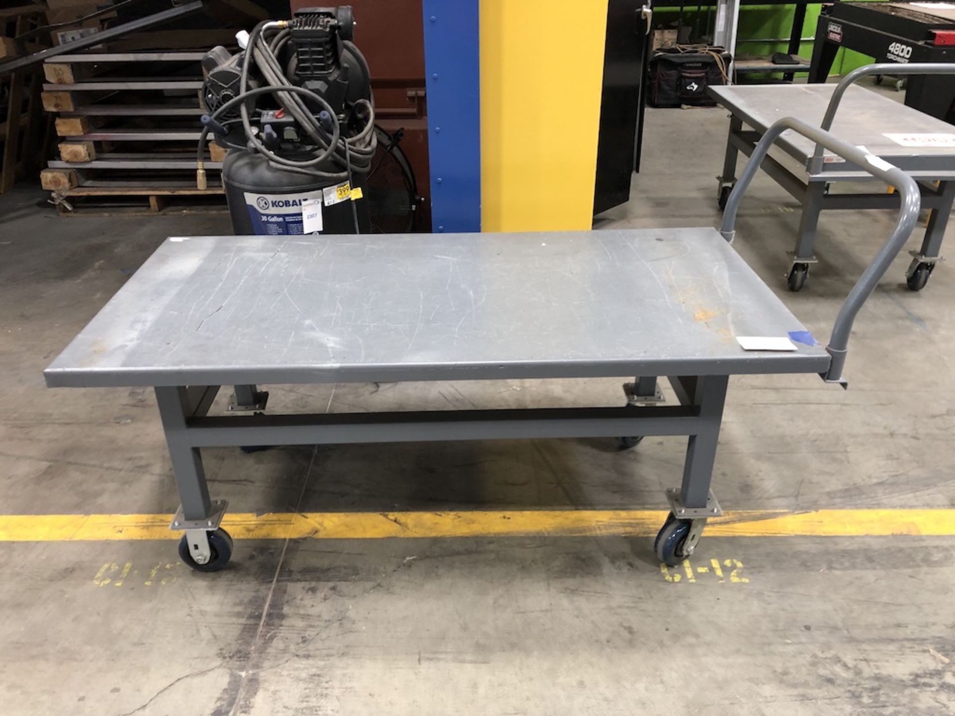 ULINE STEEL PLATFORM CART ( CONTENTS NOT INCLUDED ) 64IN L X 30 IN W X 37 IN H