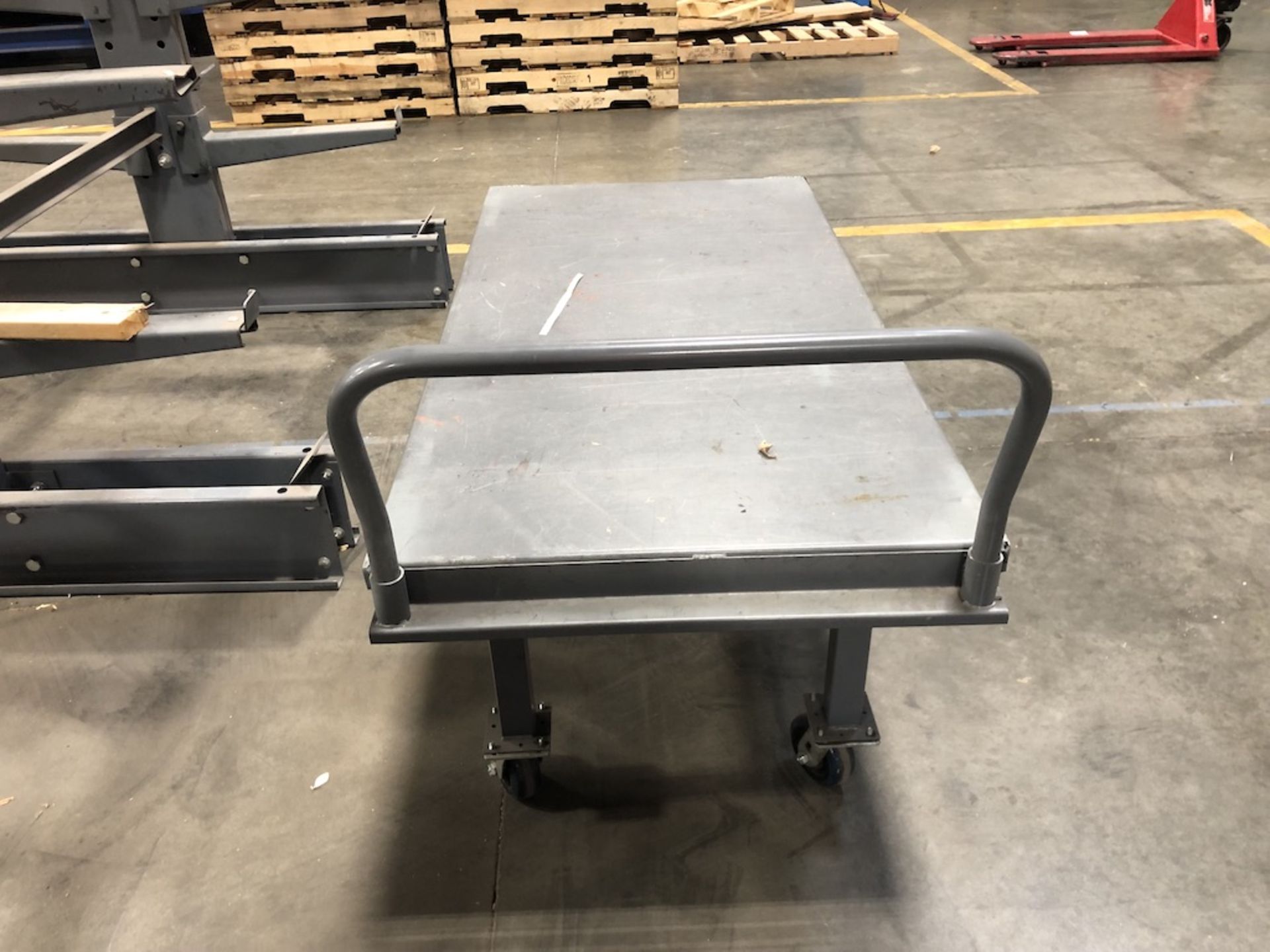 STEEL PLATFORM CART ( CONTENTS NOT INCLUDED ) 64IN L X 30IN W X 37IN H - Image 3 of 5