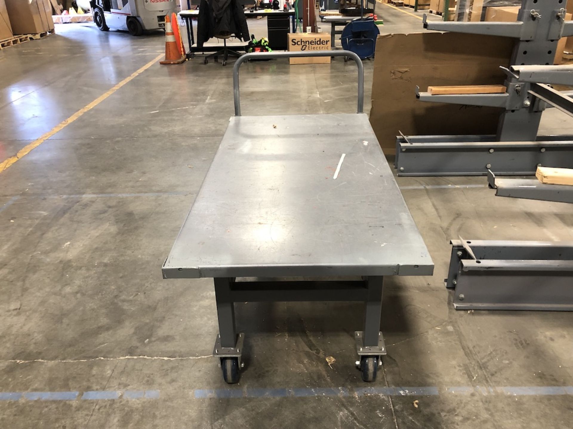 STEEL PLATFORM CART ( CONTENTS NOT INCLUDED ) 64IN L X 30IN W X 37IN H