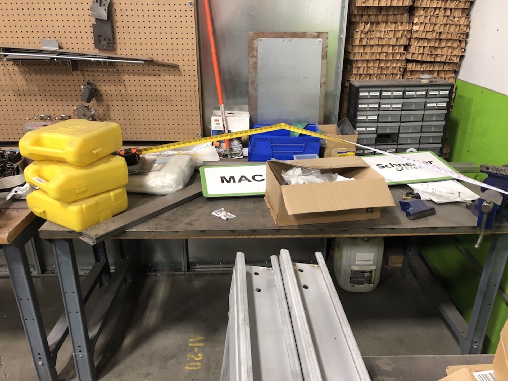 WORK BENCH ( CONTENTS NOT INCLUDED ) 6FT W X 3FT L X 33IN H   SCHNEIDER ELECTRIC- 6611 PRESTON AVE - Image 2 of 3