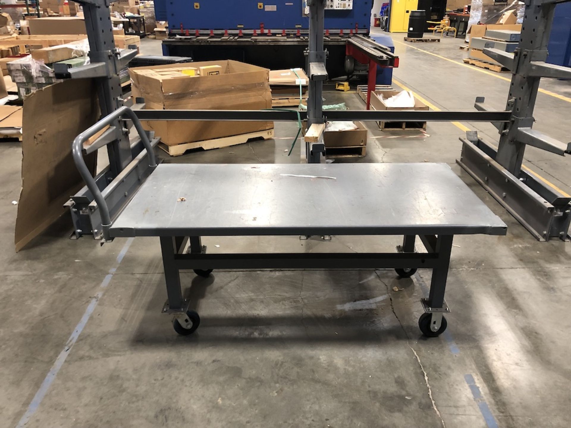 STEEL PLATFORM CART ( CONTENTS NOT INCLUDED ) 64IN L X 30IN W X 37IN H - Image 5 of 5