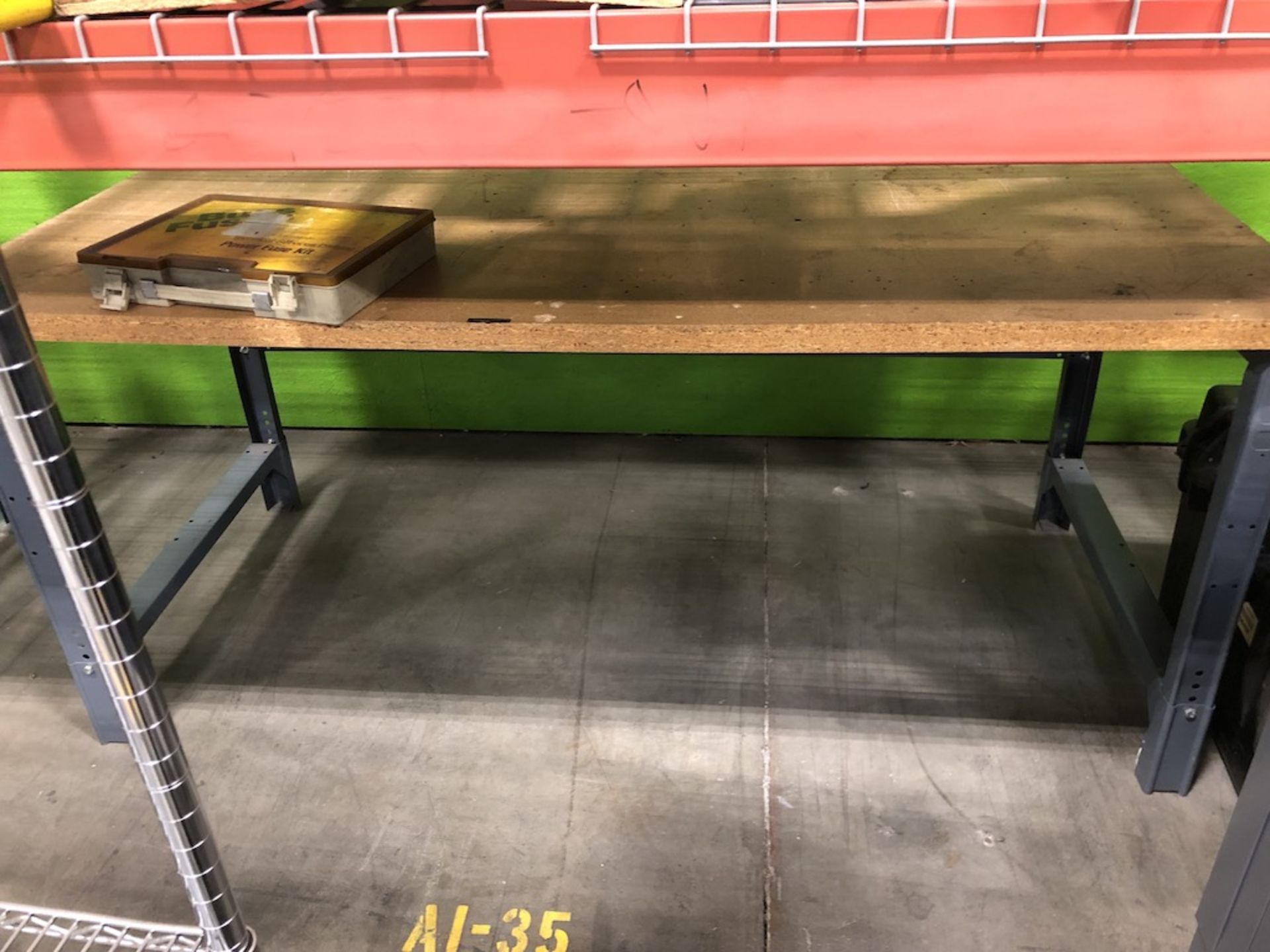 WORK BENCH ( CONTENTS NOT INCLUDED ) 6FT L X 3FT W X 34IN H   SCHNEIDER ELECTRIC- 6611 PRESTON AVE