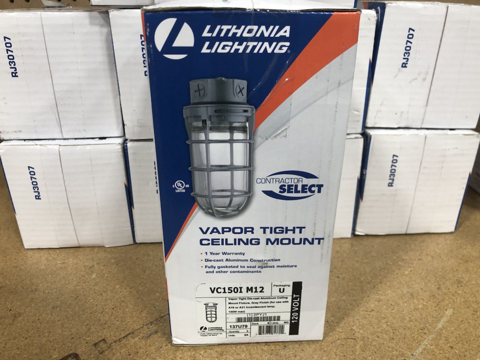 22 ITEMS TOTAL: QTY OF 11 LITHONIA LIGHTING VAPOR TIGHT CEILING MOUNT A19 OR A21 INCANDESCENT LAMP ( - Image 7 of 11
