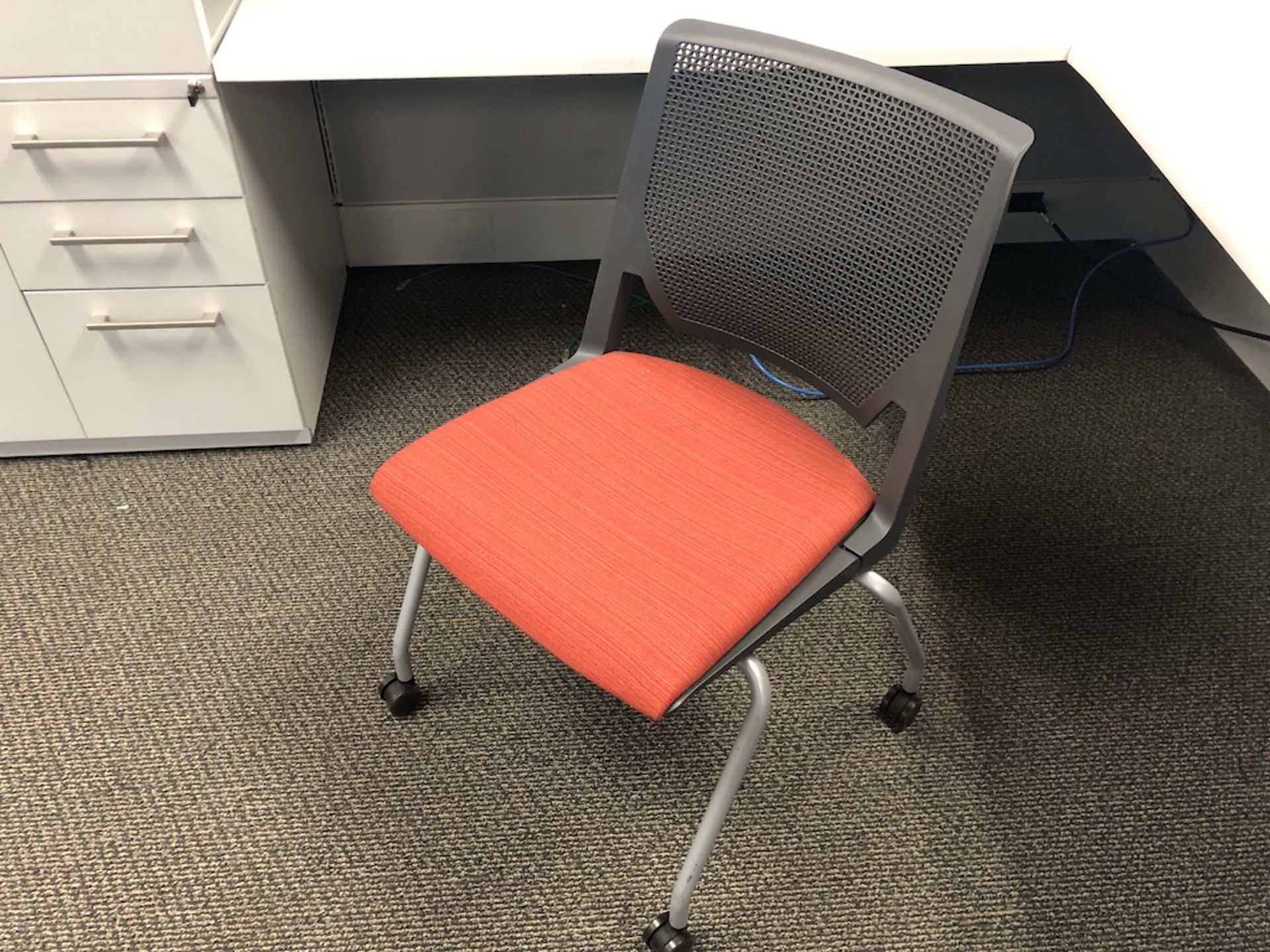 4 CASTER OFFICE CHAIR RED SEATING PAD   SCHNEIDER ELECTRIC- 6611 PRESTON AVE SUITE A - Image 3 of 3