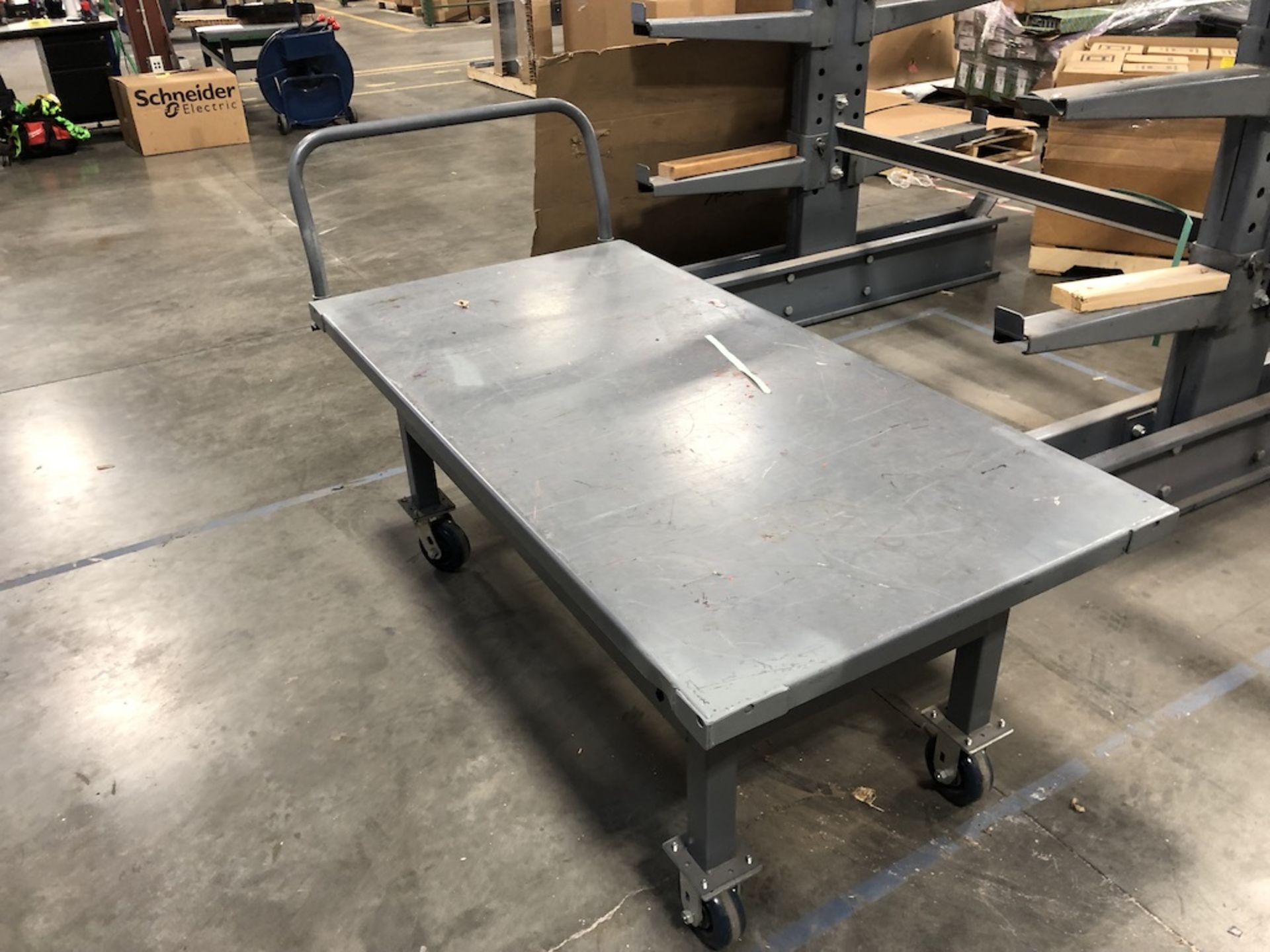 STEEL PLATFORM CART ( CONTENTS NOT INCLUDED ) 64IN L X 30IN W X 37IN H - Image 2 of 5