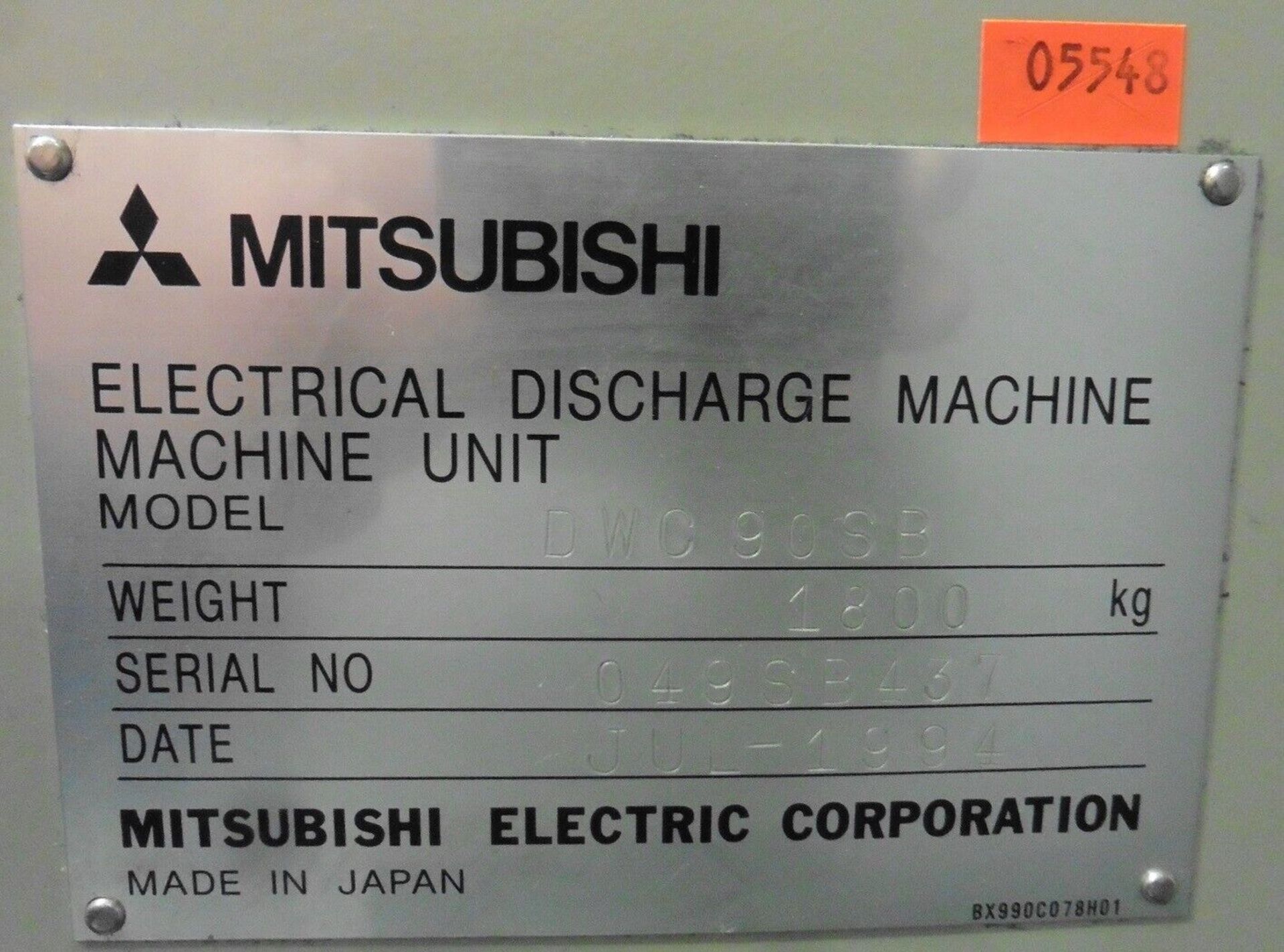 Mitsubishi DWC90SB Electrical Discharge Machine CNC Wire EDM - Image 8 of 12