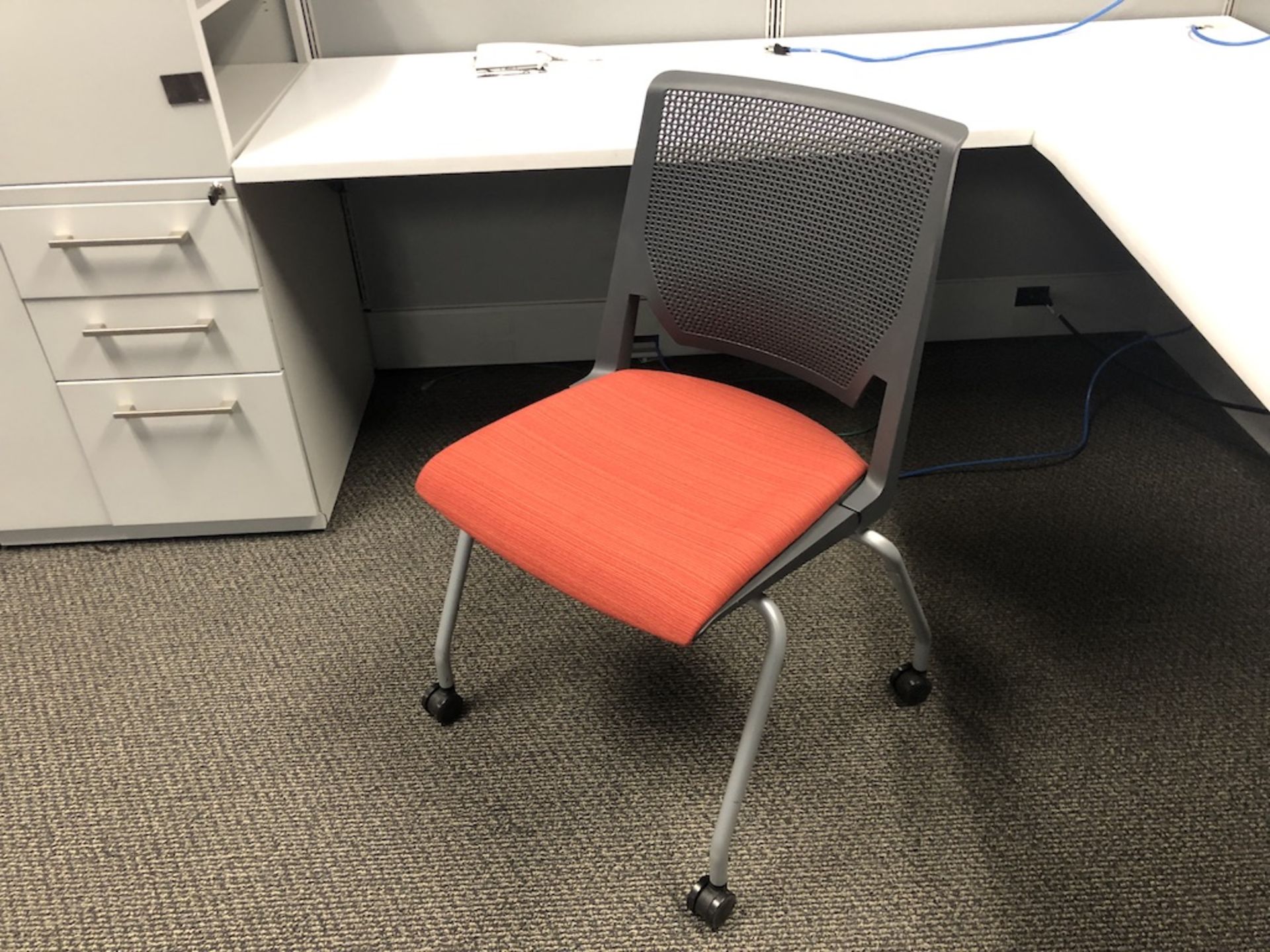 4 CASTER OFFICE CHAIR RED SEATING PAD   SCHNEIDER ELECTRIC- 6611 PRESTON AVE SUITE A - Image 3 of 3