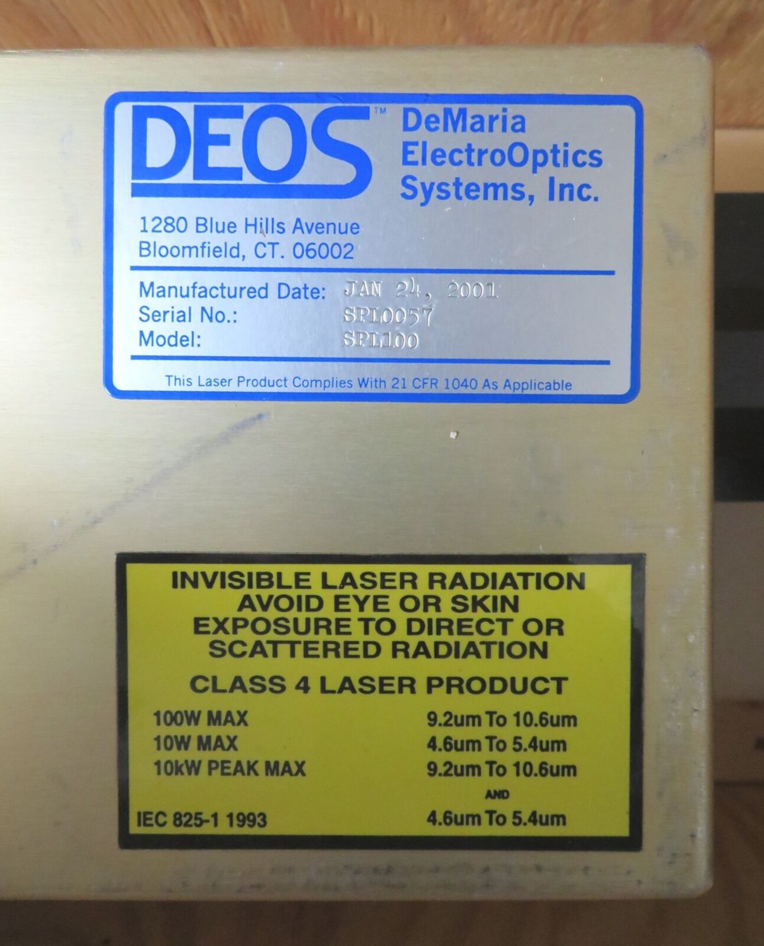 Lot 3 DEOS DeMaria ElectroOptics SPL100 CO2 Lasers (2) D1000 Controllers - Gilroy - Image 6 of 12