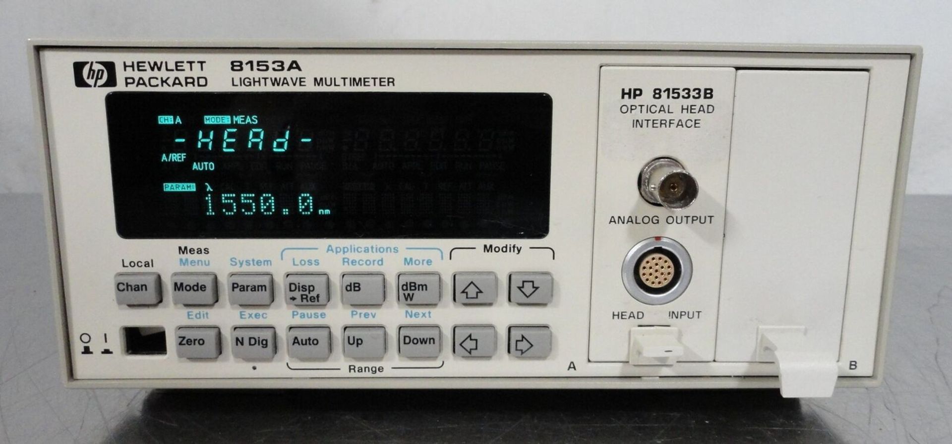 HP 8153A Lightwave Multimeter w/ 1x 81533B Optical Head Interface - Gilroy - Image 2 of 6
